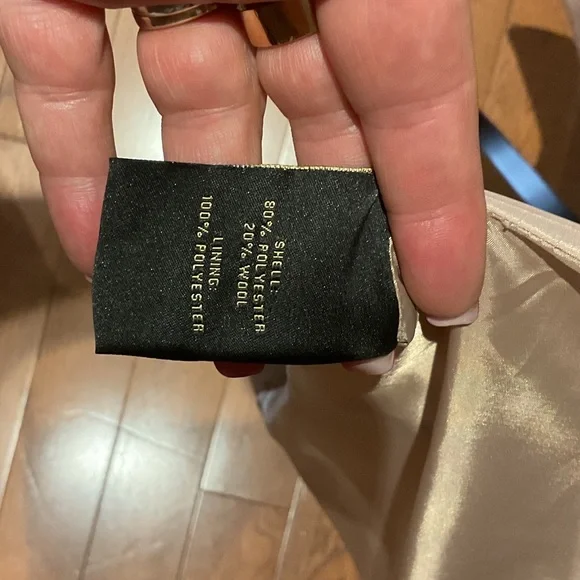 UCHUU Montreal Sparkling Beige Sequin Belted Coat - Picture 5 of 11